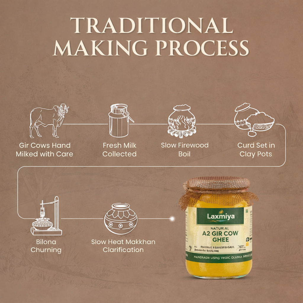 Natural A2 Gir cow ghee with no preservatives or additives